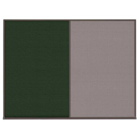 United Visual Products Triple Door Radius Corkboard, 72"X48", B UV80055-BLACK-CLOUD